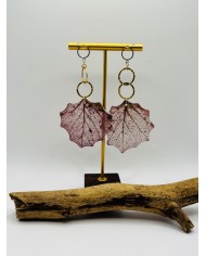 PENDIENTES ARTESANOS DE HOJA DE ÁLAMO BLANCO