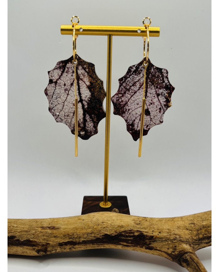 PENDIENTES ARTESANOS DE HOJA NATURAL