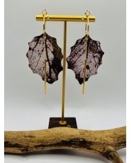 PENDIENTES ARTESANOS DE HOJA DE ÁLAMO BLANCO