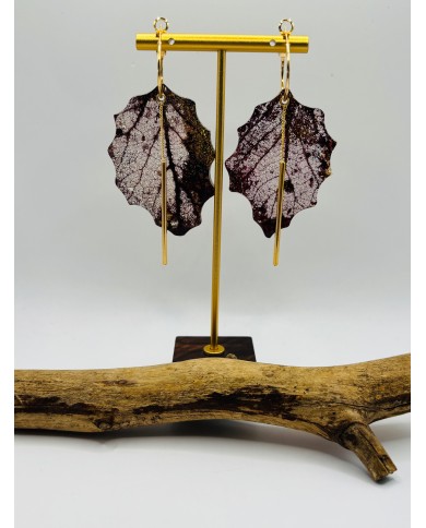 PENDIENTES ARTESANOS DE HOJA NATURAL