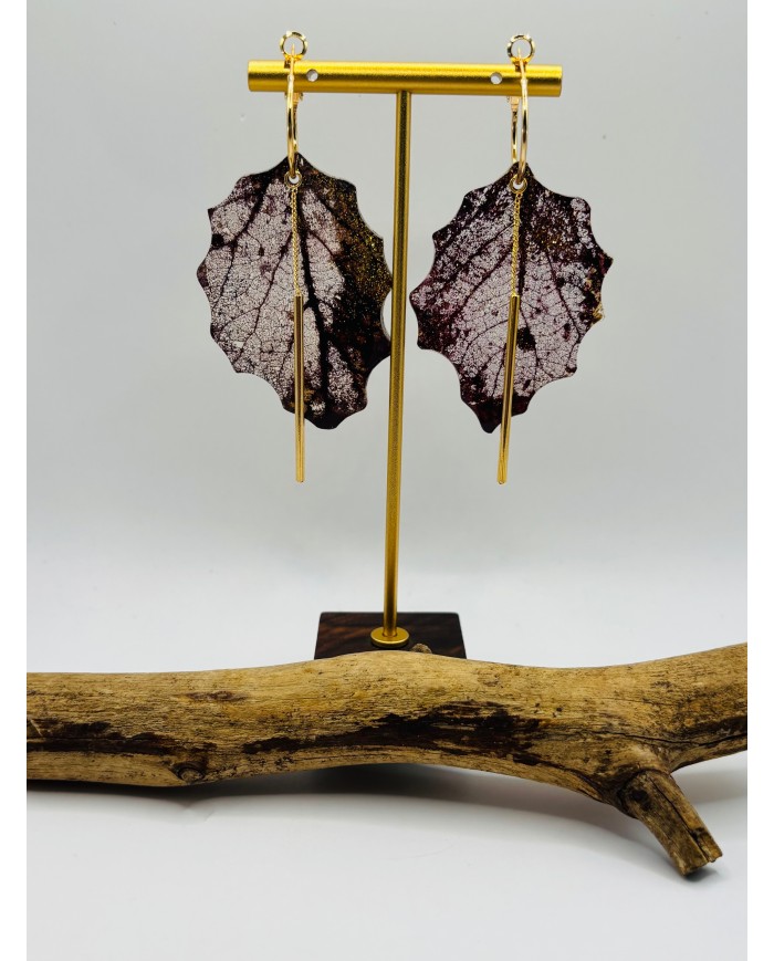 PENDIENTES ARTESANOS DE HOJA NATURAL