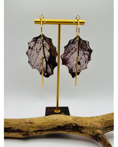 PENDIENTES ARTESANOS DE HOJA NATURAL