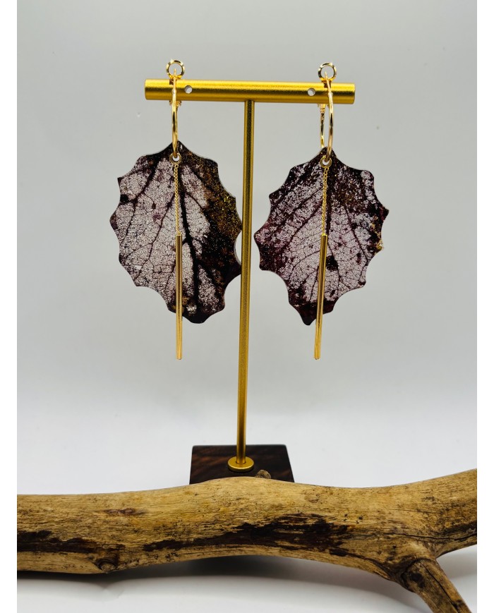 PENDIENTES ARTESANOS DE HOJA NATURAL