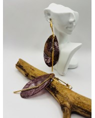 PENDIENTES ARTESANOS DE HOJA NATURAL