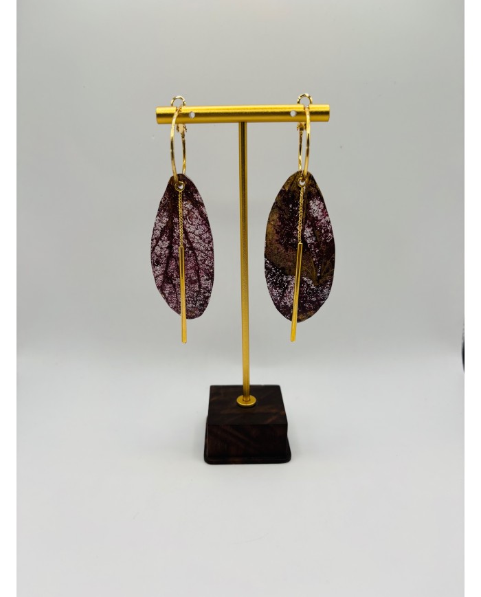 PENDIENTES ARTESANOS DE HOJA NATURAL