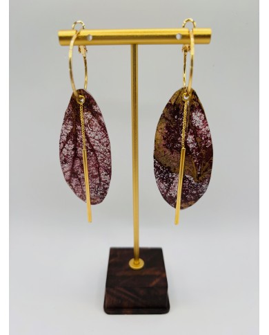 PENDIENTES ARTESANOS DE HOJA NATURAL