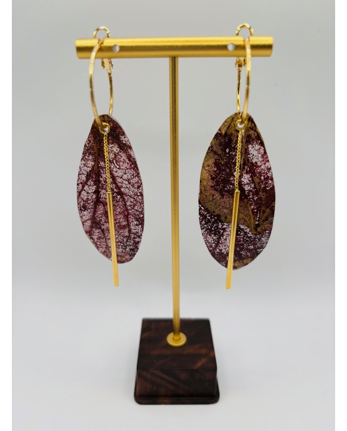 PENDIENTES ARTESANOS DE HOJA NATURAL