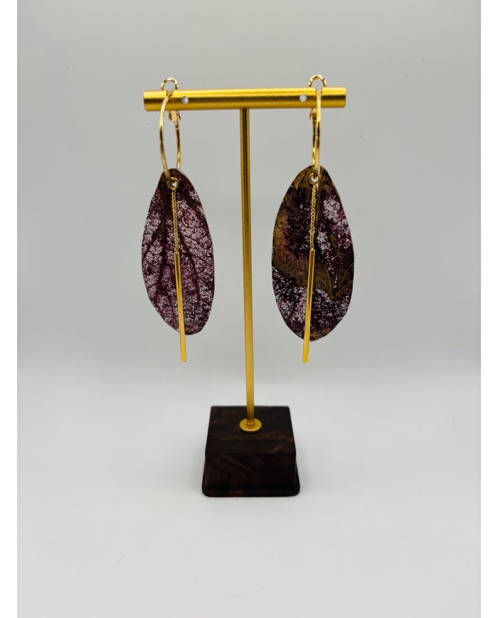 PENDIENTES ARTESANOS DE HOJA NATURAL