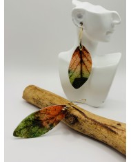 PENDIENTES ARTESANOS DE HOJA NATURAL ESQUELETIZADA