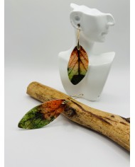 PENDIENTES ARTESANOS DE HOJA NATURAL ESQUELETIZADA