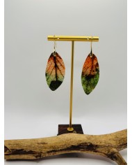 PENDIENTES ARTESANOS DE HOJA NATURAL ESQUELETIZADA