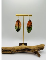 PENDIENTES ARTESANOS DE HOJA NATURAL ESQUELETIZADA