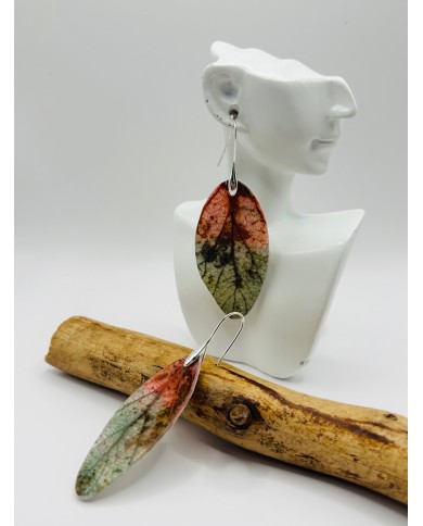 PENDIENTES ARTESANOS DE HOJA NATURAL