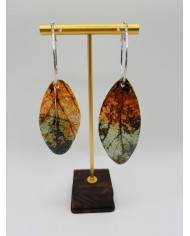 PENDIENTES ARTESANOS DE HOJA NATURAL ESQUELETIZADA