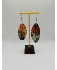 PENDIENTES ARTESANOS DE HOJA NATURAL ESQUELETIZADA