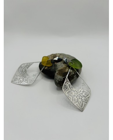 PENDIENTES ARTESANOS DE CRISTAL MARINO