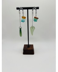 PENDIENTES ARTESANOS DE CRISTAL MARINO