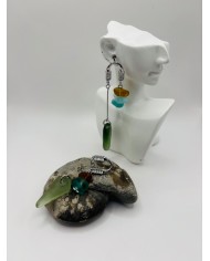 PENDIENTES ARTESANOS DE CRISTAL MARINO