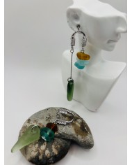 PENDIENTES ARTESANOS DE CRISTAL MARINO