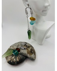 PENDIENTES ARTESANOS DE CRISTAL MARINO