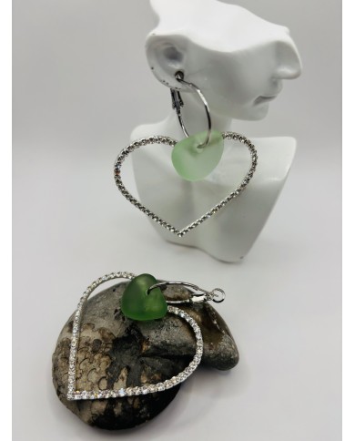 PENDIENTES ARTESANOS DE CRISTAL MARINO