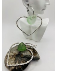 PENDIENTES ARTESANOS DE CRISTAL MARINO