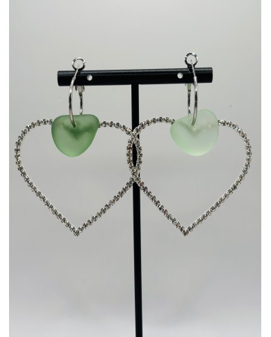 PENDIENTES ARTESANOS DE CRISTAL MARINO