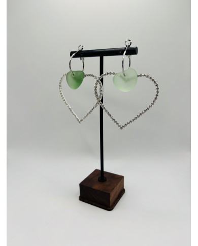 PENDIENTES ARTESANOS DE CRISTAL MARINO