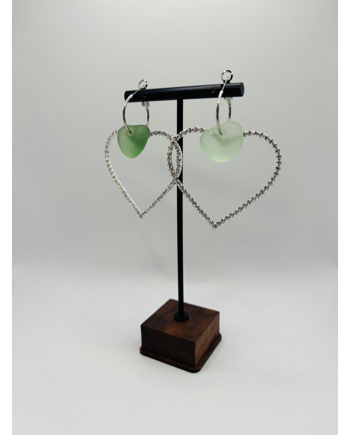 PENDIENTES ARTESANOS DE CRISTAL MARINO