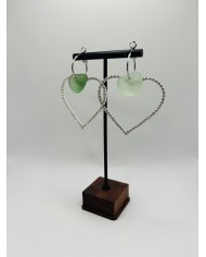 PENDIENTES ARTESANOS DE CRISTAL MARINO