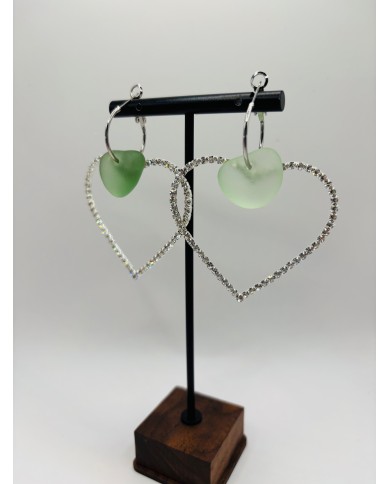 PENDIENTES ARTESANOS DE CRISTAL MARINO