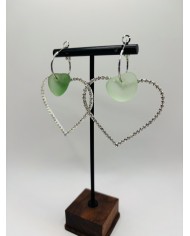 PENDIENTES ARTESANOS DE CRISTAL MARINO