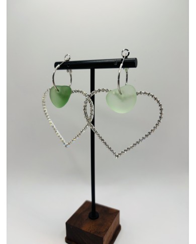 PENDIENTES ARTESANOS DE CRISTAL MARINO