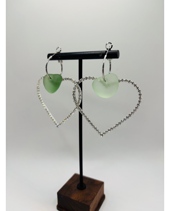 PENDIENTES ARTESANOS DE CRISTAL MARINO