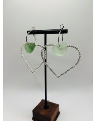 PENDIENTES ARTESANOS DE CRISTAL MARINO