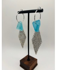 PENDIENTES ARTESANOS DE CRISTAL MARINO