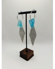 PENDIENTES ARTESANOS DE CRISTAL MARINO