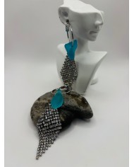 PENDIENTES ARTESANOS DE CRISTAL MARINO
