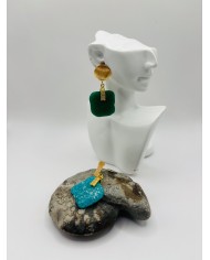 PENDIENTES ARTESANOS DE CRISTAL MARINO