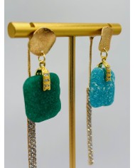 PENDIENTES ARTESANOS DE CRISTAL MARINO