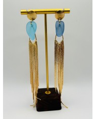 PENDIENTES ARTESANOS DE CRISTAL MARINO