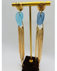 PENDIENTES ARTESANOS DE CRISTAL MARINO