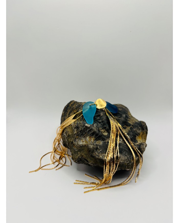 PENDIENTES ARTESANOS DE CRISTAL MARINO