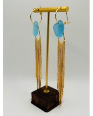 PENDIENTES ARTESANOS DE CRISTAL MARINO