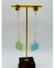 PENDIENTES ARTESANOS DE CRISTAL MARINO