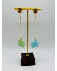 PENDIENTES ARTESANOS DE CRISTAL MARINO