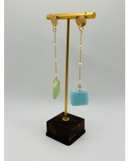 PENDIENTES ARTESANOS DE CRISTAL MARINO