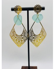 PENDIENTES ARTESANOS DE CRISTAL MARINO