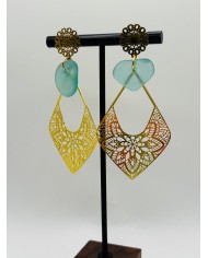 PENDIENTES ARTESANOS DE CRISTAL MARINO