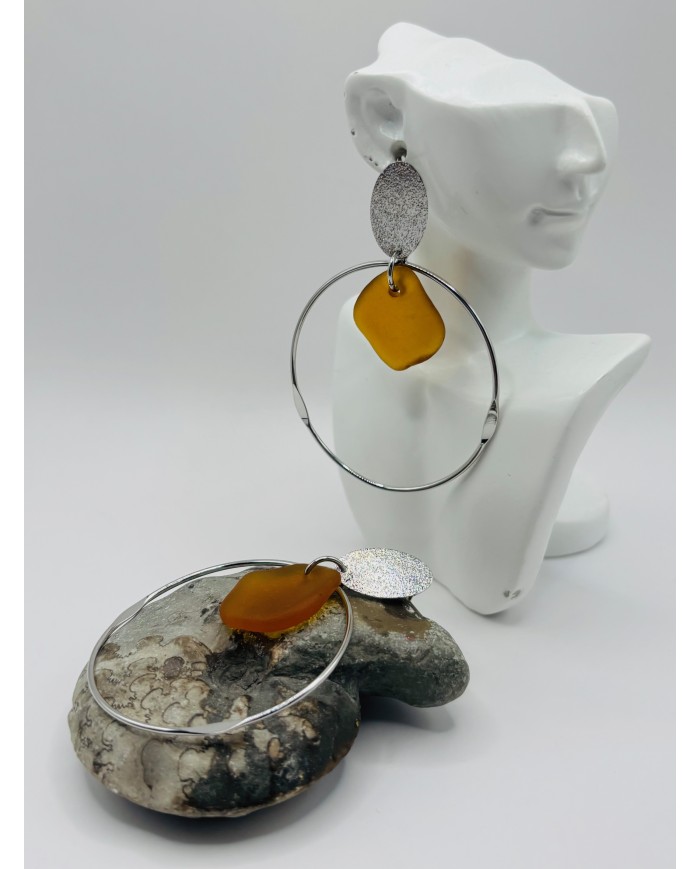 PENDIENTES ARTESANOS DE CRISTAL MARINO